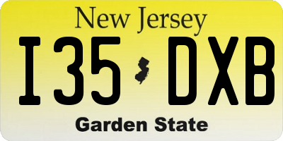 NJ license plate I35DXB
