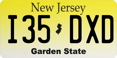 NJ license plate I35DXD