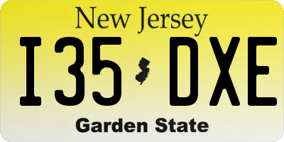 NJ license plate I35DXE