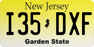 NJ license plate I35DXF