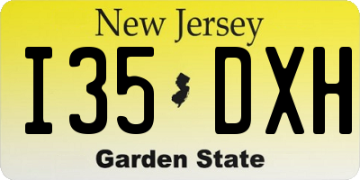 NJ license plate I35DXH