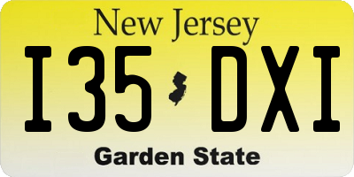NJ license plate I35DXI