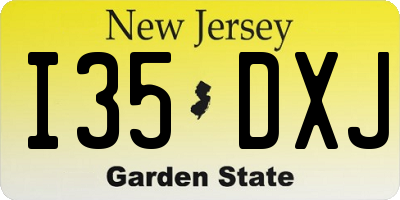 NJ license plate I35DXJ