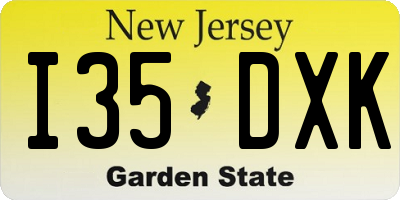 NJ license plate I35DXK