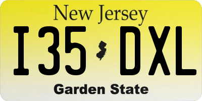 NJ license plate I35DXL
