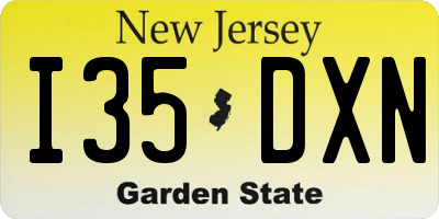 NJ license plate I35DXN