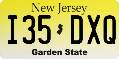 NJ license plate I35DXQ
