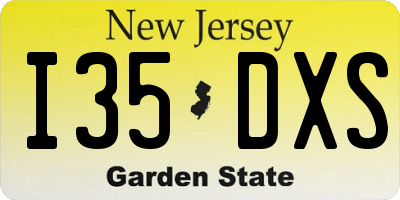 NJ license plate I35DXS