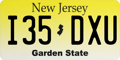 NJ license plate I35DXU