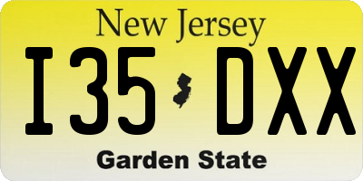 NJ license plate I35DXX