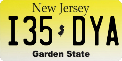 NJ license plate I35DYA