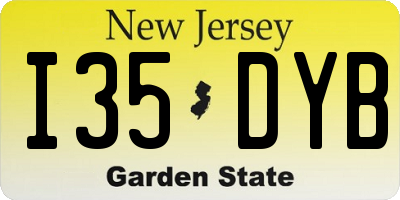 NJ license plate I35DYB