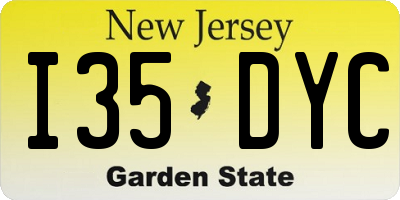 NJ license plate I35DYC