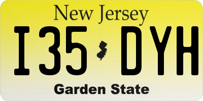 NJ license plate I35DYH