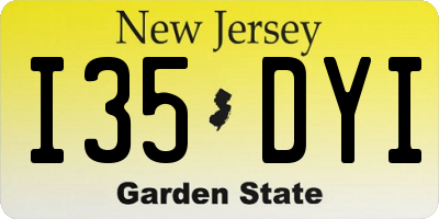 NJ license plate I35DYI