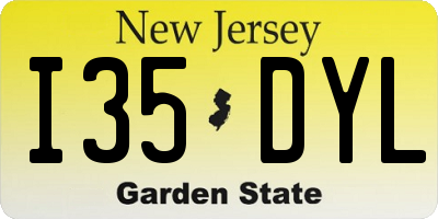 NJ license plate I35DYL