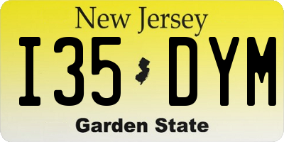 NJ license plate I35DYM