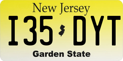 NJ license plate I35DYT