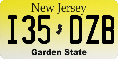 NJ license plate I35DZB