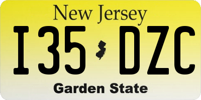 NJ license plate I35DZC
