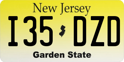 NJ license plate I35DZD