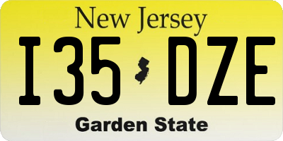 NJ license plate I35DZE