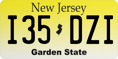 NJ license plate I35DZI