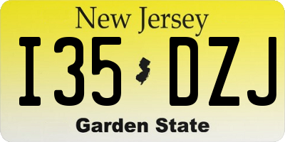 NJ license plate I35DZJ