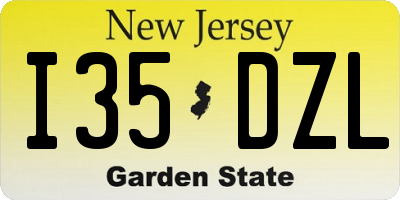 NJ license plate I35DZL