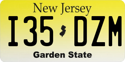NJ license plate I35DZM