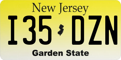 NJ license plate I35DZN