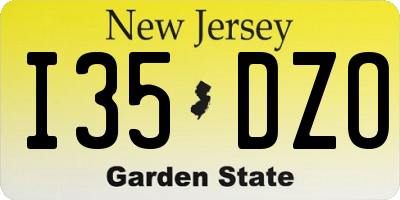 NJ license plate I35DZO
