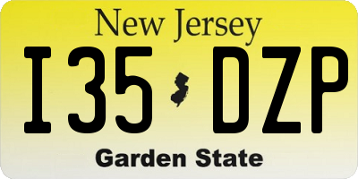 NJ license plate I35DZP