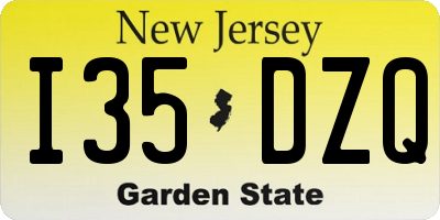NJ license plate I35DZQ