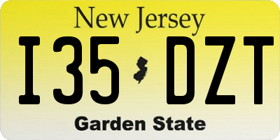 NJ license plate I35DZT