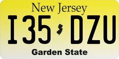 NJ license plate I35DZU