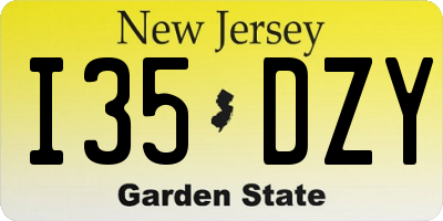 NJ license plate I35DZY