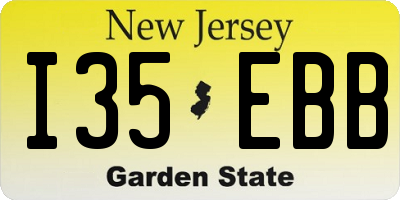 NJ license plate I35EBB