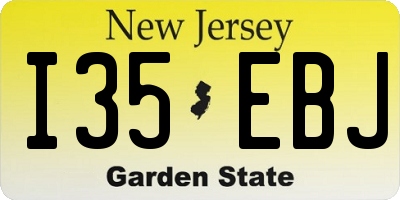 NJ license plate I35EBJ