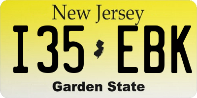 NJ license plate I35EBK