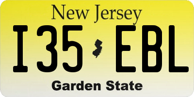 NJ license plate I35EBL