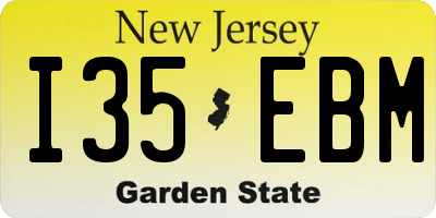 NJ license plate I35EBM