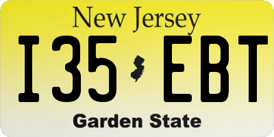 NJ license plate I35EBT