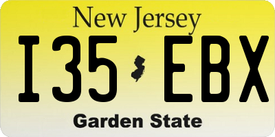 NJ license plate I35EBX