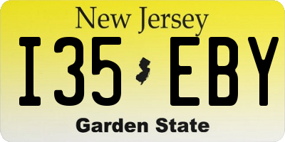 NJ license plate I35EBY