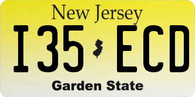 NJ license plate I35ECD