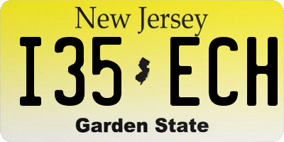 NJ license plate I35ECH