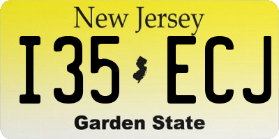 NJ license plate I35ECJ