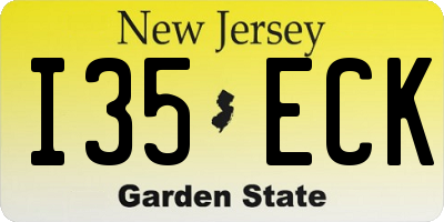 NJ license plate I35ECK