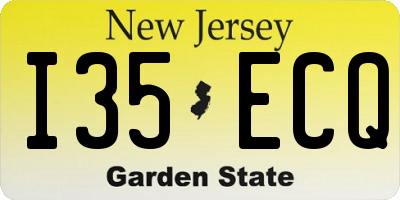 NJ license plate I35ECQ